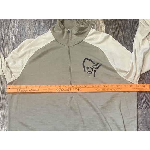 Norrøna Femund PureUll 180 Wool Zip Neck Top M Winter Twig Baselayer Flaws - Picture 8 of 16